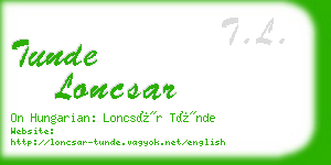 tunde loncsar business card